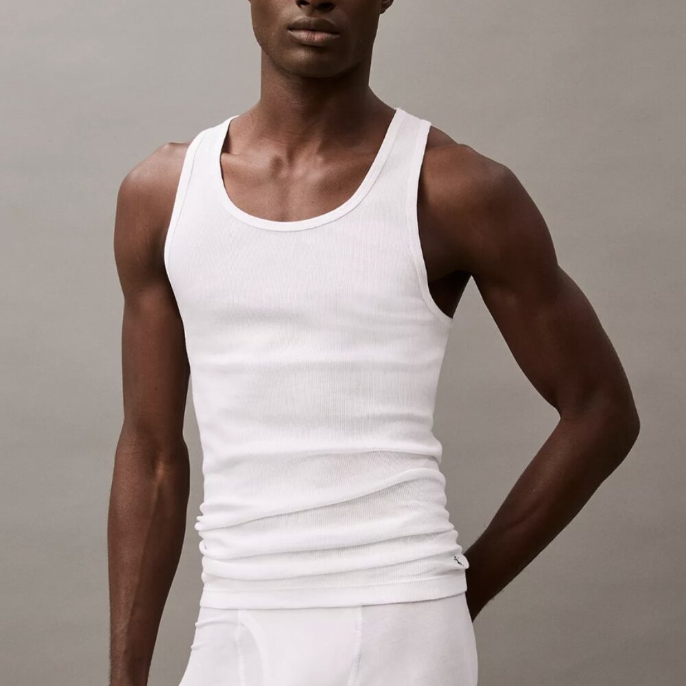 Calvin Klein Men's Cotton Classics 5-Pack Tank Top White S NWT